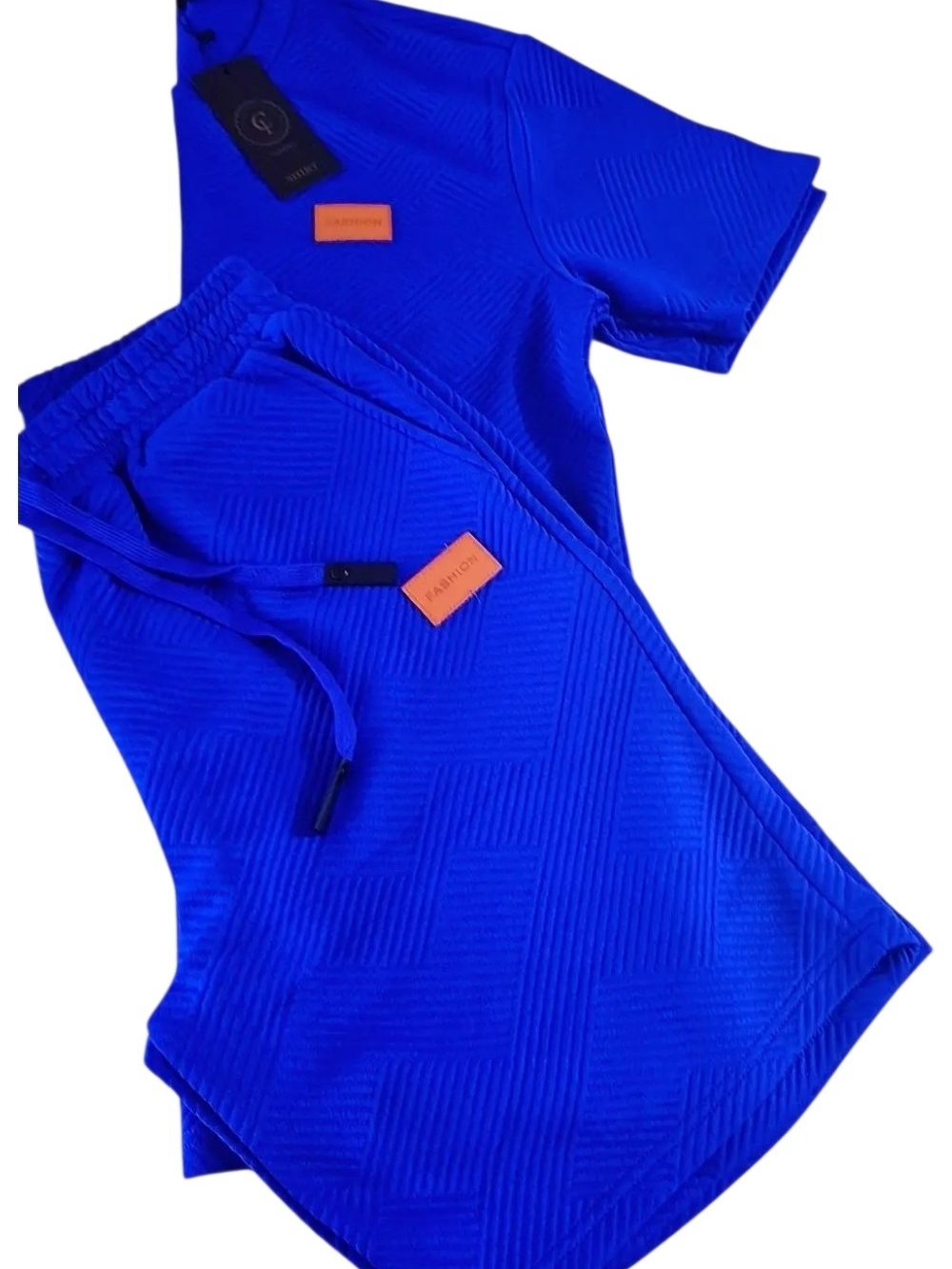 Men's Electric Blue Knit Lounge Undershirt Set - - Picture 1 of 1